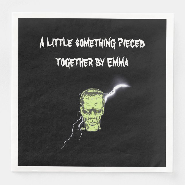 Personalized Napkins, Frankenstein Halloween Paper Dinner Napkins (Front)