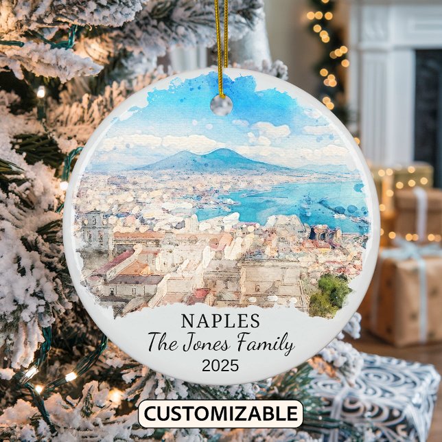 Personalized Naples Ornament, Italy Gift Ceramic Ornament (Creator Uploaded)
