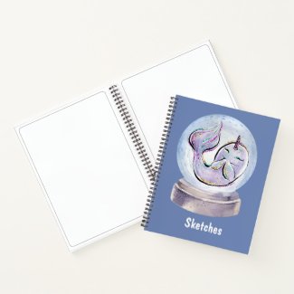 Personalized Narwhal Sketch Notebook