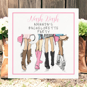 Personalized Nash Bash Bachelorette Party Cowgirl Napkins