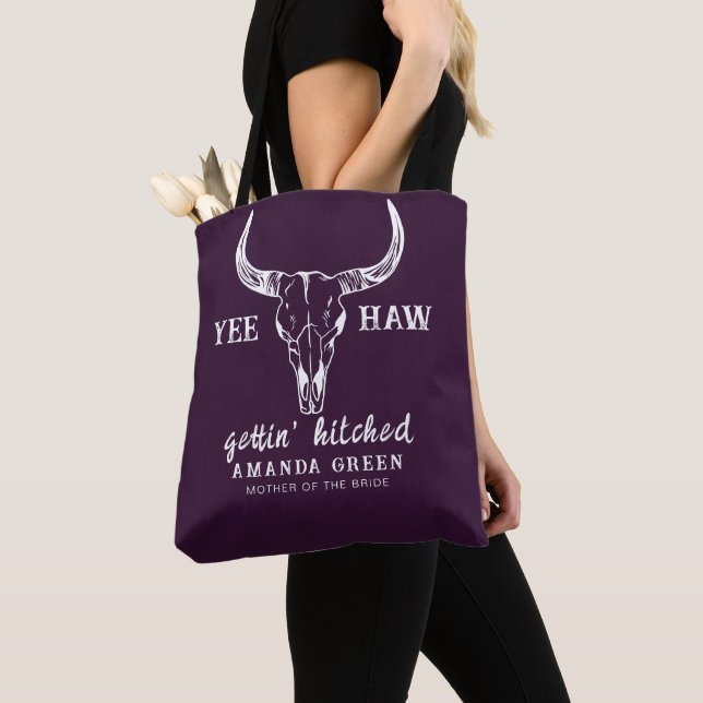 Personalized Nash Bash Purple Bachelorette Party Tote Bag (Close Up)