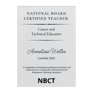 Personalized National Board Certified Teacher Acrylic Print