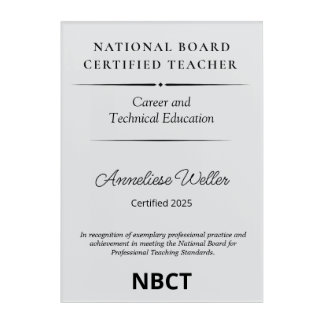 Personalized National Board Certified Teacher Acrylic Print