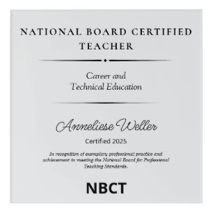 Personalized National Board Certified Teacher Acrylic Print