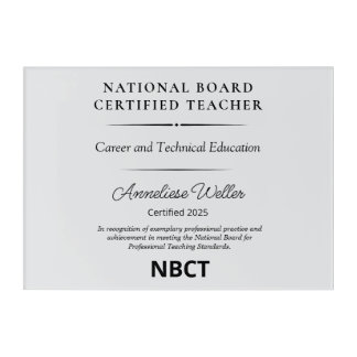 Personalized National Board Certified Teacher Acrylic Print