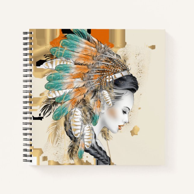 Personalized Native American Spiral Notebook (Front)
