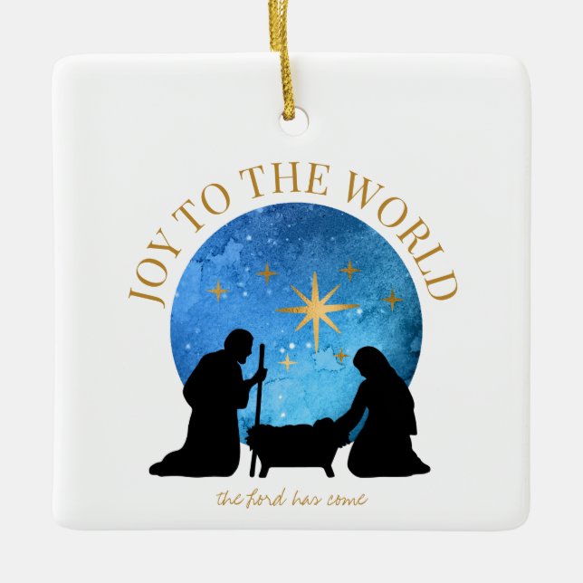 Personalized | Nativity | Christmas Ceramic Ornament (Front)