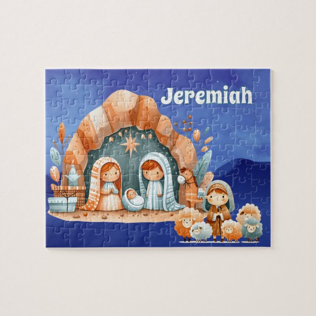 Personalized Nativity  Jigsaw Puzzle (Horizontal)