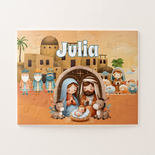 Personalized Nativity  Jigsaw Puzzle (Horizontal)