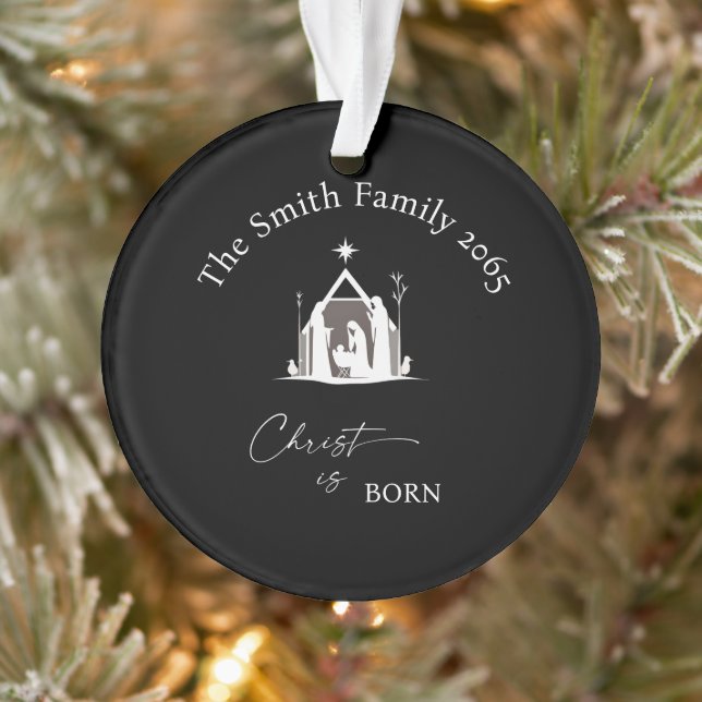 Personalized Nativity Name Acrylic Christmas Ornament (Tree)