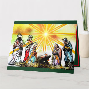 Personalized Nativity Scene Christmas Card