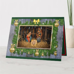 Personalized Nativity Scene Christmas Card