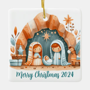 Personalized Nativity Scene Christmas Ornament