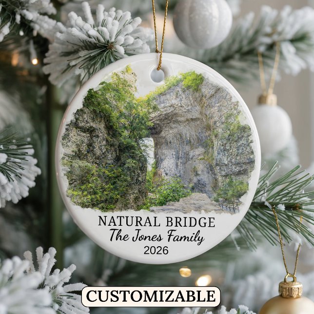 Personalized Natural Bridge Ornament, Virginia Ceramic Ornament (Creator Uploaded)