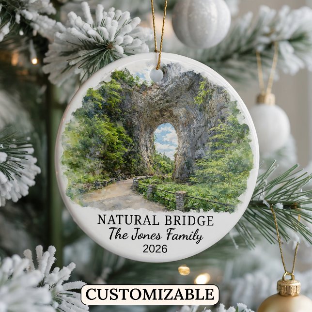 Personalized Natural Bridge Ornament, Virginia Ceramic Ornament (Creator Uploaded)
