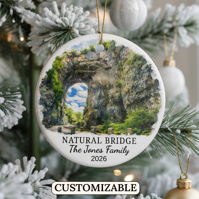 Personalized Natural Bridge Ornament, Virginia Ceramic Ornament (Creator Uploaded)