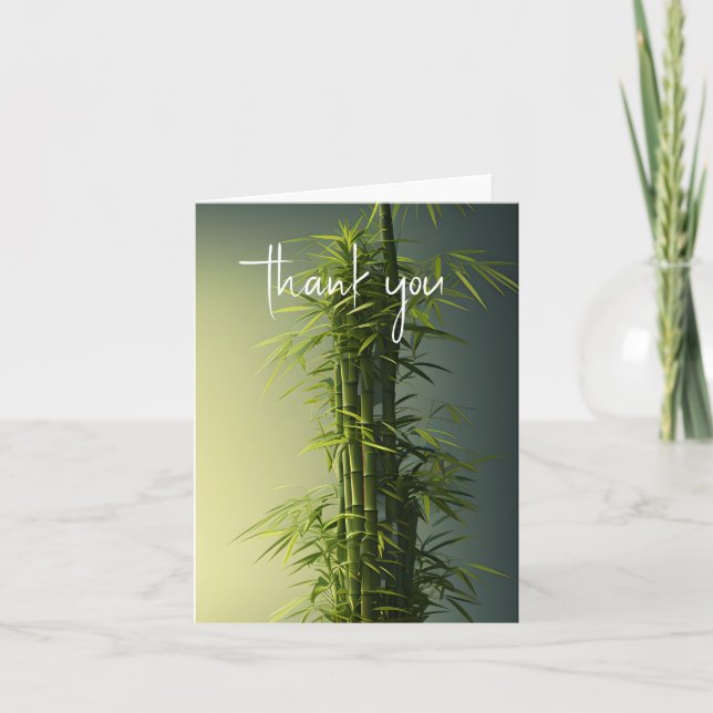 Personalized Natural Lucky Bamboo Thank You Card (Front)