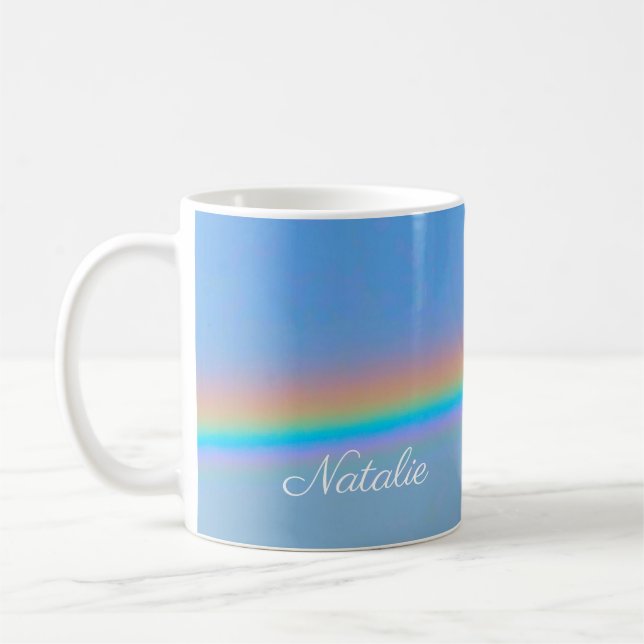 Personalized natural real rainbow coffee mug (Left)