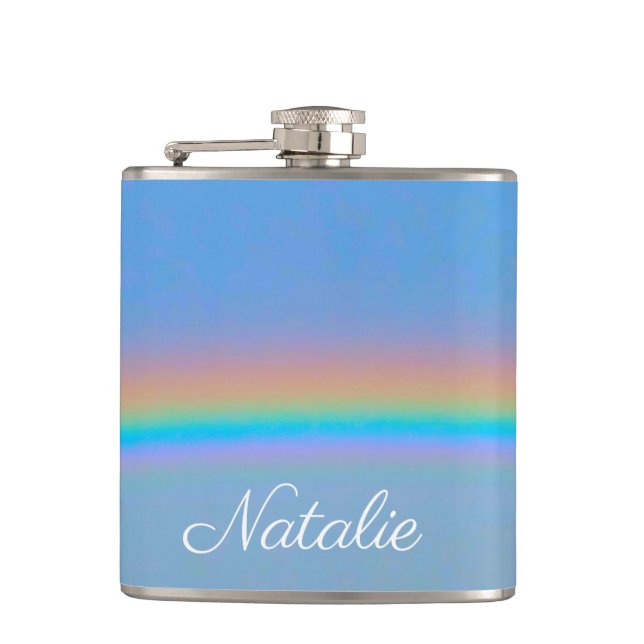 Personalized natural real rainbow flask (Front)