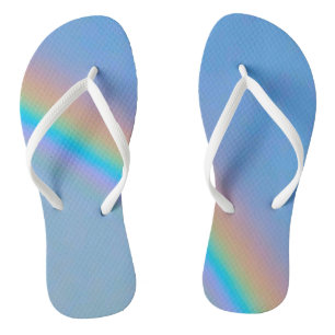 Personalized natural real rainbow flip flops