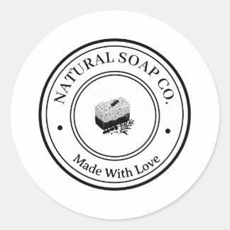 Personalized Natural Soap Logo Business Classic Round Sticker