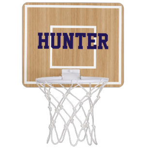 Personalized Natural Wood Background Mini Basketball Hoop