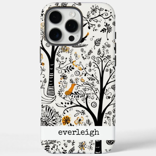 Personalized Nature Doodles Case-Mate iPhone Case (Back)