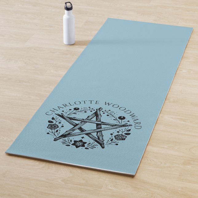 Personalized Nature Floral Pentacle Yoga Mat (In Situ)