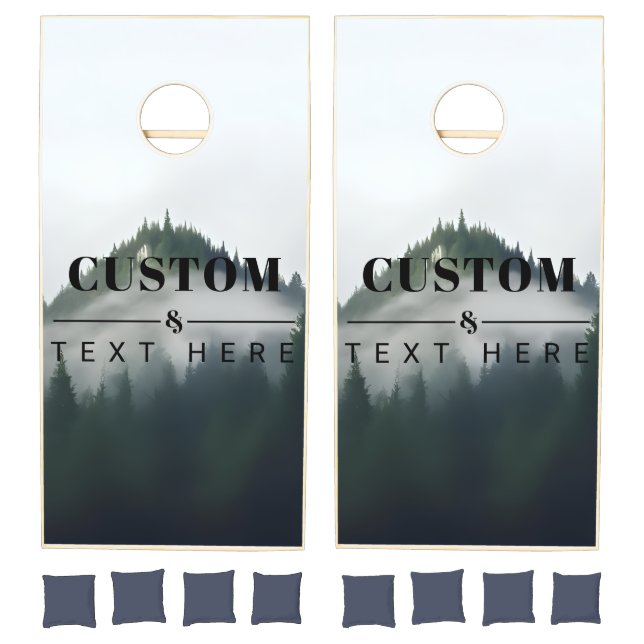 Personalized nature misty mountain top cornhole set (Set)