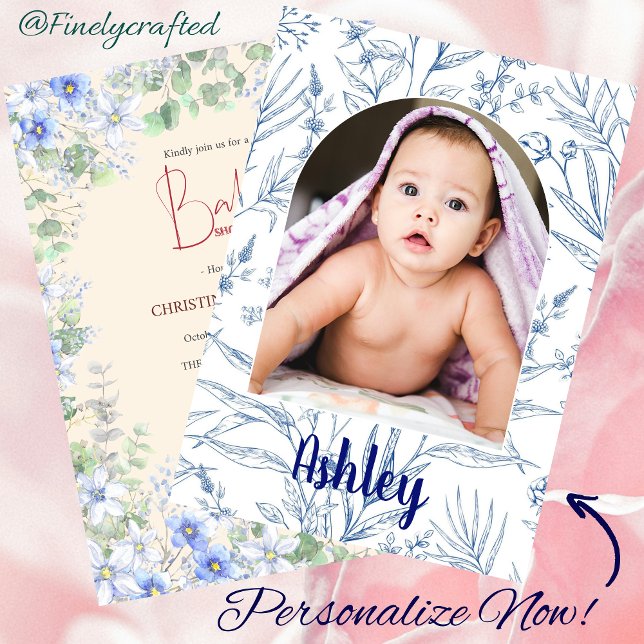 Personalized Nature Wildflower Photo Baby Shower  Invitation (Creator Uploaded)