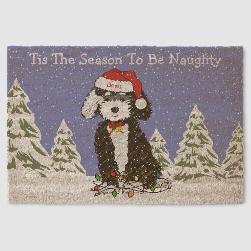 Personalized Naughty Bernedoodle Coir Mat Personalized Naughty Bernedoodle Coir Mat