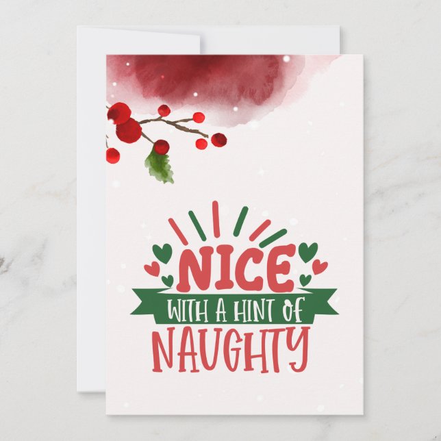 Personalized Naughty But Nice Flat Holiday Card (Front)