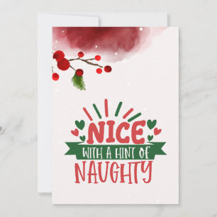 Personalized Naughty But Nice Flat Holiday Card