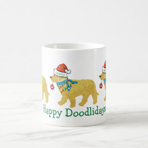 Personalized Naughty Christmas Goldendoodle Coffee Mug