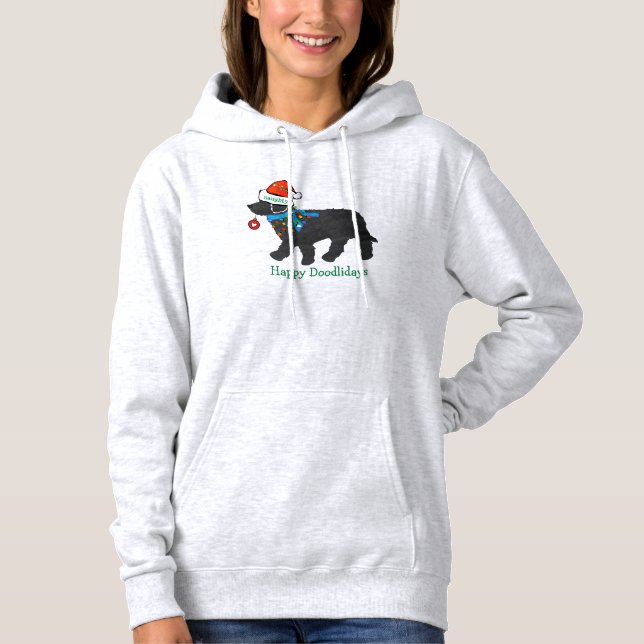 Personalized Naughty Christmas Labradoodle Hoodie (Front)