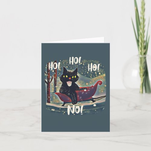 Personalized Naughty Funny Black Cat Christmas Holiday Card