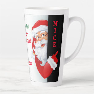 Personalized Naughty & Nice Santa Latte Mug