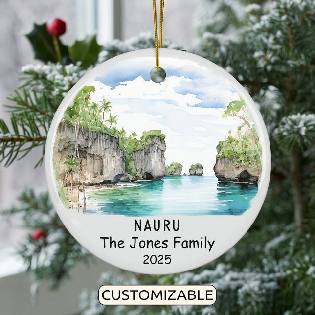 Personalized Nauru Ornament, Oceania Ceramic Ornament (Creator Uploaded)