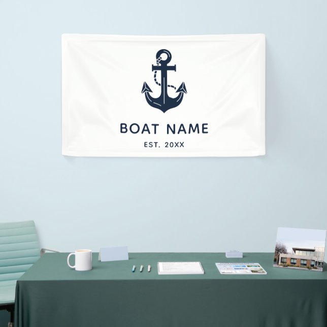 Personalized Nautical Anchor Boat Name Banner (Tradeshow)