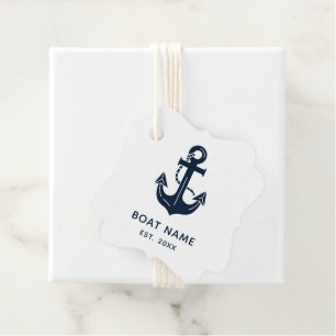 Personalized Nautical Anchor Boat Name Favor Tags