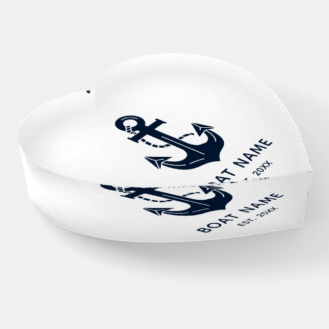 Personalized Nautical Anchor Boat Name Paperweight (Angled)