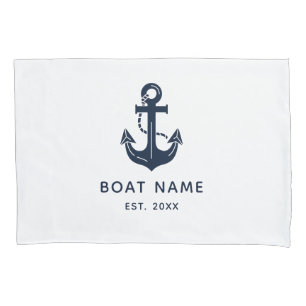 Personalized Nautical Anchor Boat Name Pillow Case