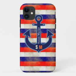 personalized nautical anchor iPhone 11 case