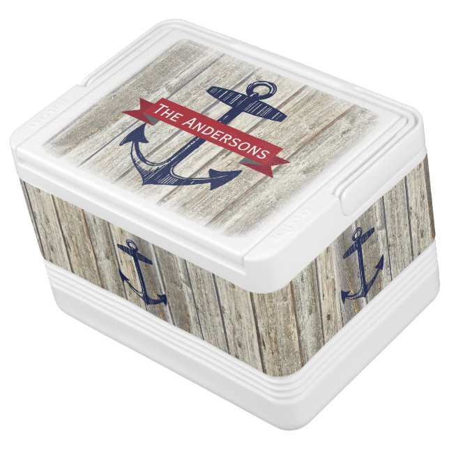 Personalized Nautical Anchor Cooler (Angled)