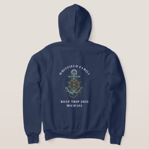 Personalized Nautical Anchor Family Coastal Trip Hoodie