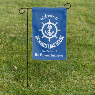 Personalized Nautical Anchor Lake House Garden Flag