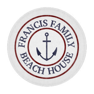 Personalized Nautical Anchor Logo Cutting Board