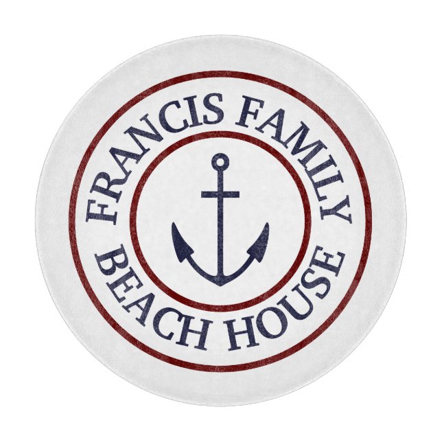 Personalized Nautical Anchor Logo Cutting Board (Front)