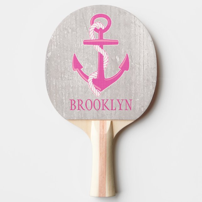 Personalized Nautical Anchor Ping Pong Paddle (Front)