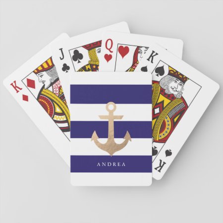 Personalized | Nautical Anchor Playing Cards